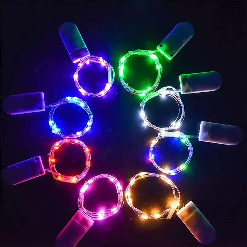 Guirxiété lumineuse à piles boutons, bande lumineuse à 10 LED, 1m, décoration de fête, fleur, boîte-cadeau, fil de cuivre minimaliste, 62