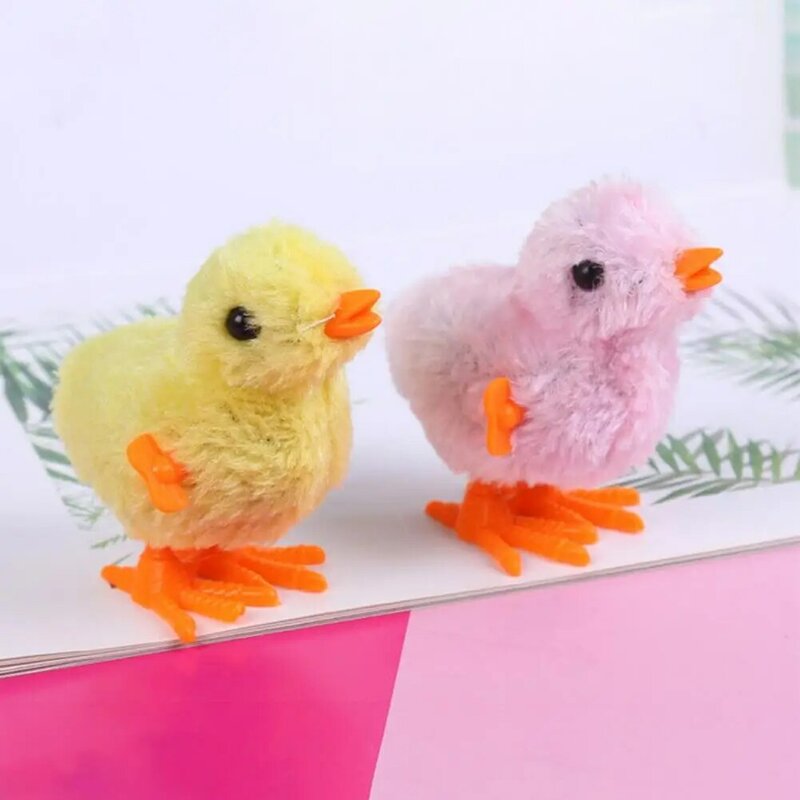 Durável Wind-up Chick Toy para crianças e adultos, Soft Plush, desenhos animados, saltos, Clockwork, enrolamento