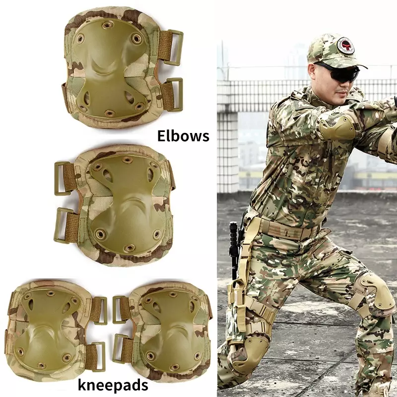 Ginocchiera tattica CS protezione militare Army Airsoft Outdoor Sport caccia ginocchiera equipaggiamento di sicurezza ginocchiere protettive