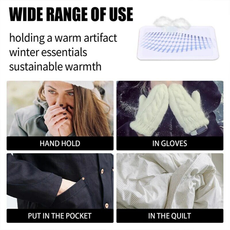 1 caja almohadillas pasta caliente sola vez, parches autocalentantes a prueba frío para calentar cuerpo del