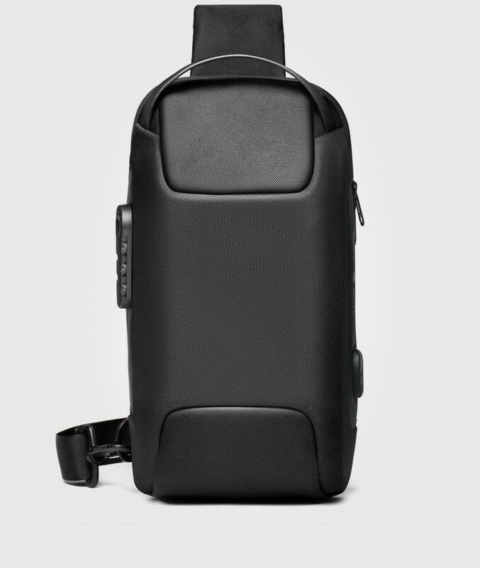 남성용 도난 방지 가슴 가방, USB 충전 포트 슬링백, 옥스포드 방수 슬링 배낭, 캐주얼 내구성 가방