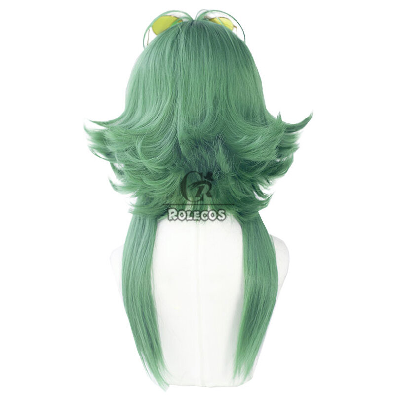 ROLECOS-Peluca de cabello sintético para hombre, postizo largo y liso de Heartsteel Ezreal, color verde, resistente al calor, 50cm
