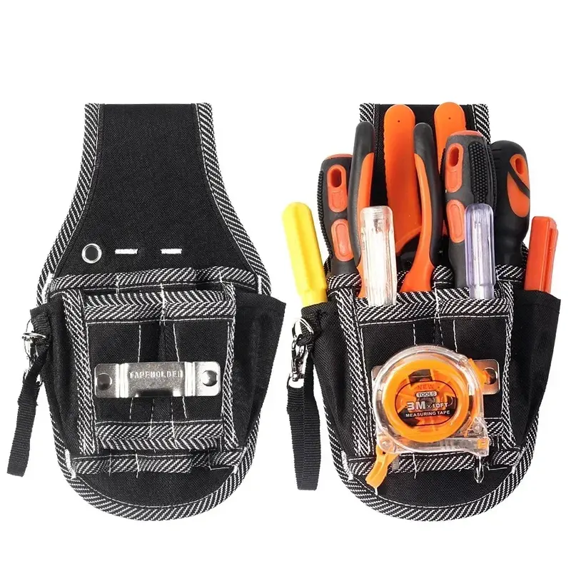 Bolsa con soporte de tela multifuncional para electricista, bolsa con destornillador, cinturón de bolsillo de nailon, herramienta de cintura