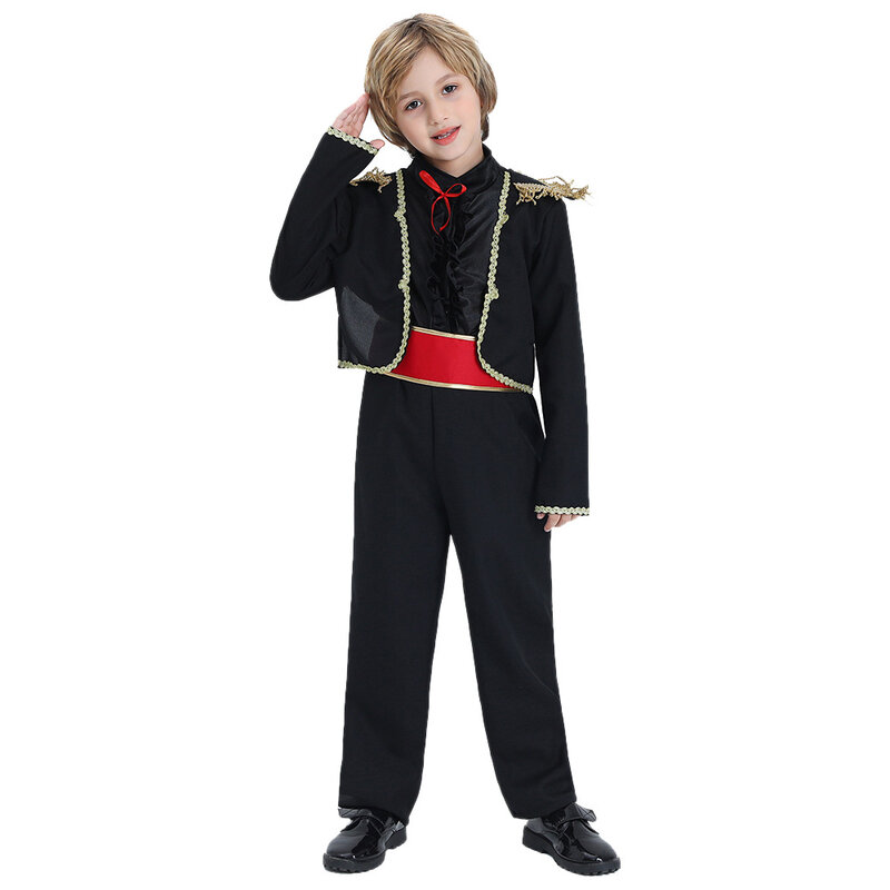 Boys  Spanish Carnival Party Halloween Cosplay Costume Kids Classical Dance Dress Up Outfit