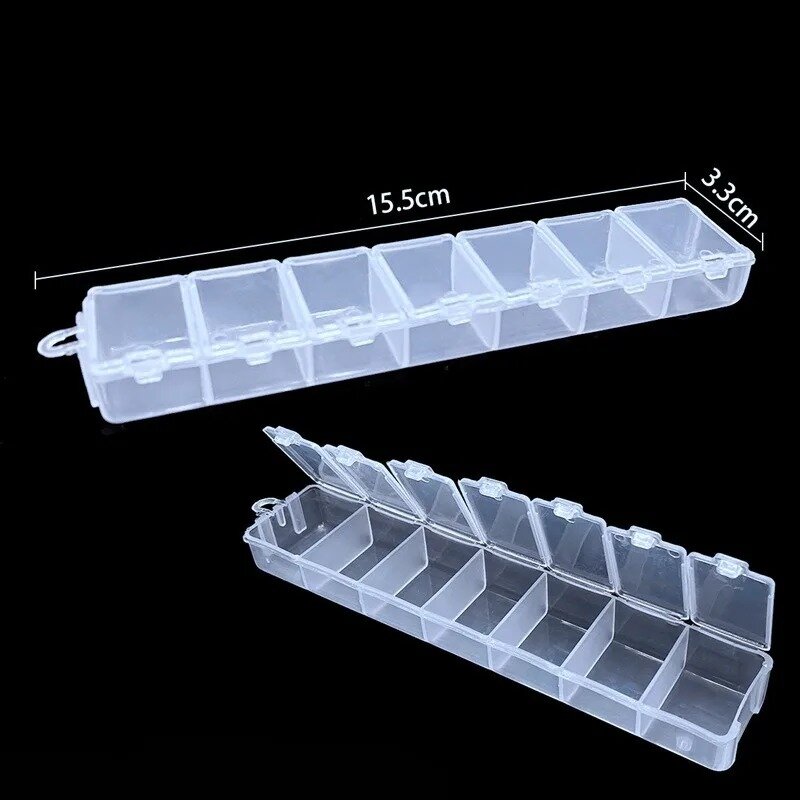 8 gaya plastik transparan penyimpanan kotak perhiasan kompartemen dapat disesuaikan wadah kotak penyimpanan manik-manik cincin anting Organizer Kasus