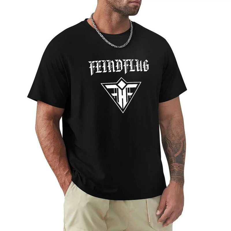 Feindflug-Camiseta de gran tamaño para hombre, ropa estética, tops de pesas gruesas, moda coreana