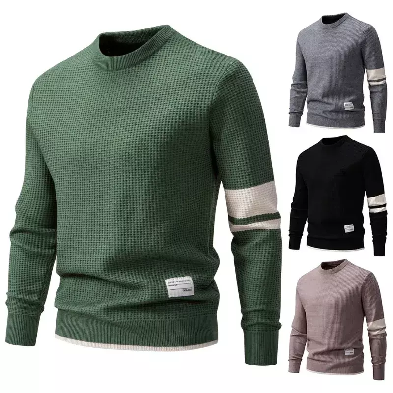 Multi Colors Autumn and Winter Men's Round Collar Jacquard Weave Sweater