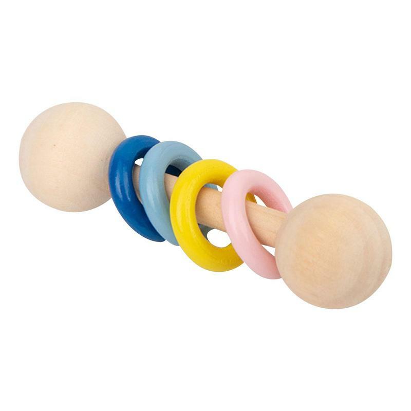 Handmade madeira chocalho brinquedos para crianças, criança anel agarrando, Shake brinquedos, brinquedo recém-nascido cedo