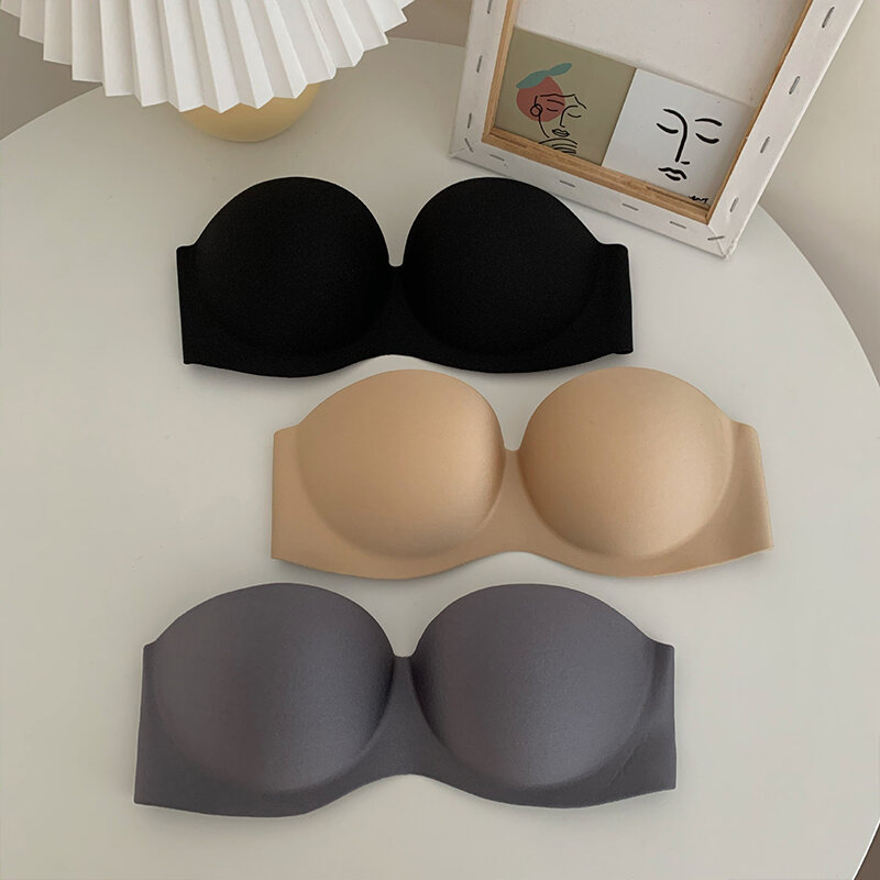 Women's Sexy Strapless Bra Push Up Padded Bras Female Underwear Seamless Invisible Bralette Without Straps Ladies Lingerie Bras