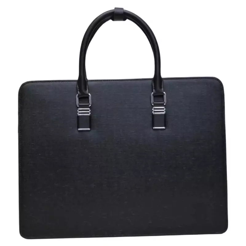 Bolso para portátil de cuero negro para hombre, maletín cruzado Diagonal de un solo hombro, gran capacidad, 15 pulgadas