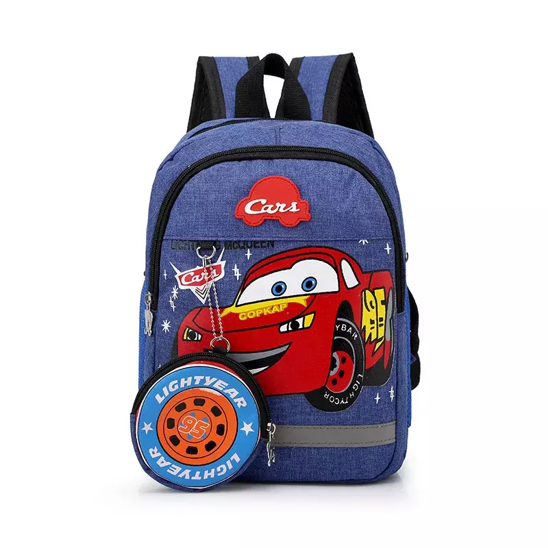Disney-mochila escolar con diseño Kawaii para niños y niñas, bolso escolar informal con diseño de McQueen, Frozen, Elsa, Sofía