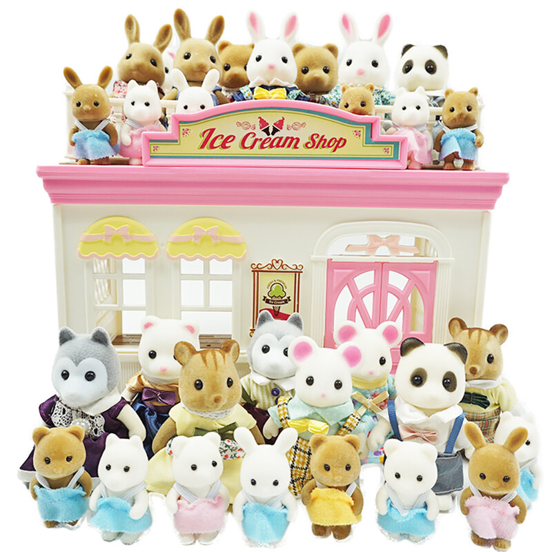Leśna rodzina zwierząt 1/12 łuska imitacja królika wiewiórka lalka miś Mini Model domku dla lalek zabawki kuchenne dla dzieci udają zabawkę na prezent