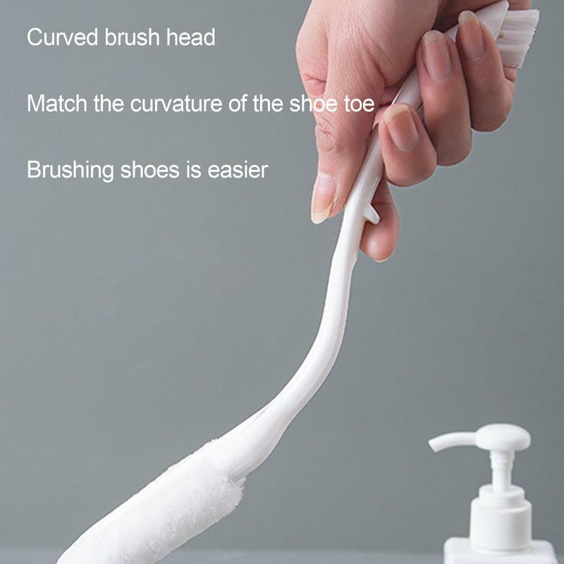Sikat pembersih sepatu pegangan panjang sepatu dua ujung sikat pencuci serbaguna alat pembersih rumah tangga efektif pada