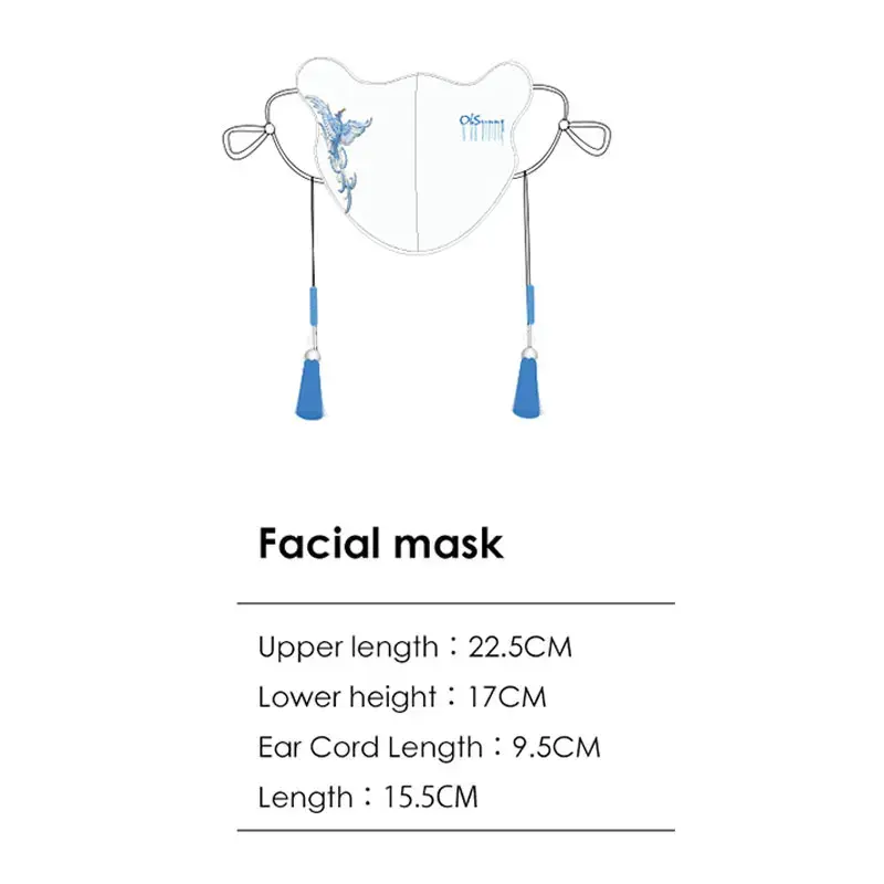 OhSunny Masker Bordir Uniseks Masker Wajah Pelindung Matahari UPF50 + Dewasa Anti Debu Dapat Digunakan Kembali Masker Bernapas Penutup Gaya Cina