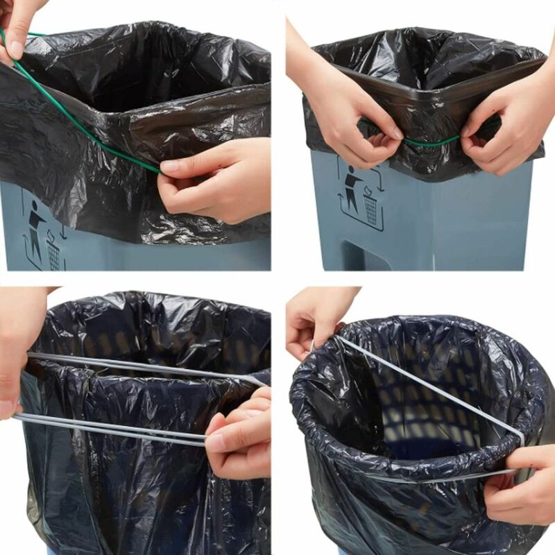 Adjustable Trash Can Bands Cord Lock Colorful Rubber Bands Household Elastic Garbage Can Bands for Home Office Litter Box