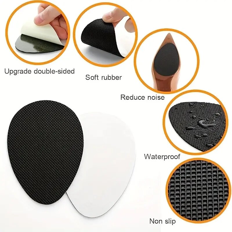 Black Clear Non-slip Shoe Sole Protector High Heel Sandal Wear-resistant Outsole Pad Rubber Frosted Mat Shoes Bottom Stickers