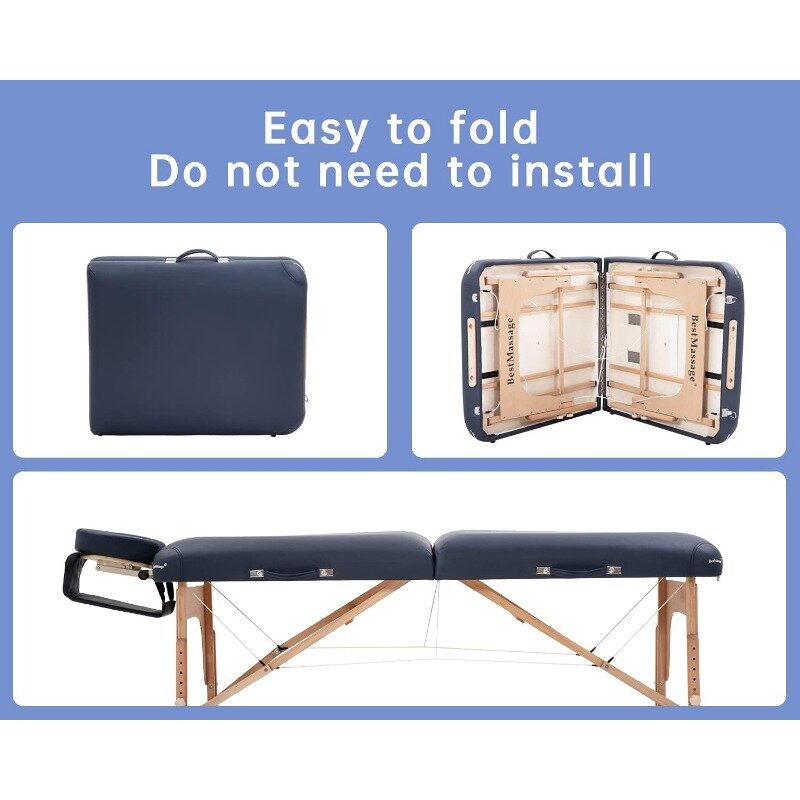 Massage Table, Portable Massage Tables, 84 Inches Long 30 Inchs Wide Height Adjustable  Table 2 Fold Spa Bed