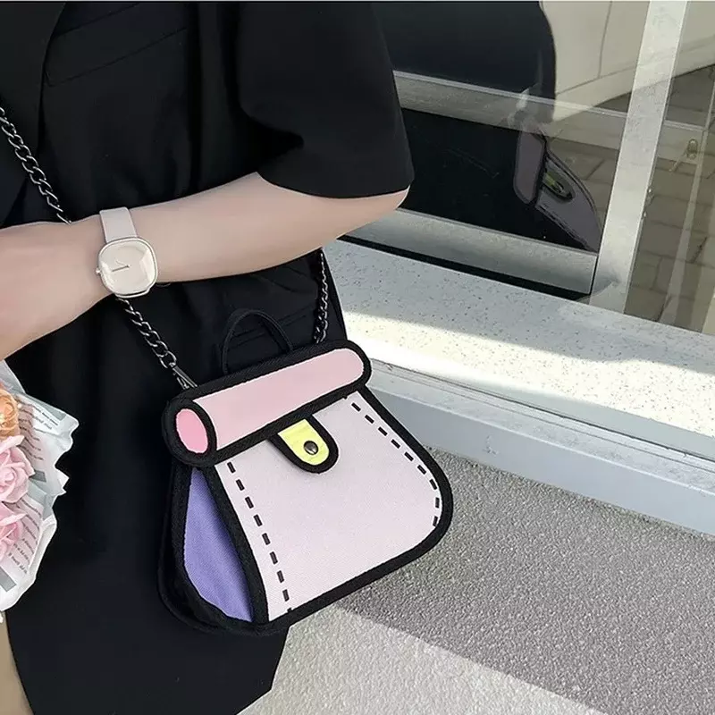 Anime Cartoon Cartoon Mädchen Herz niedlichen Kuchen Tasche neue Kette Farbe Kontrast eine Schulter Umhängetasche Mädchen Umhängetaschen