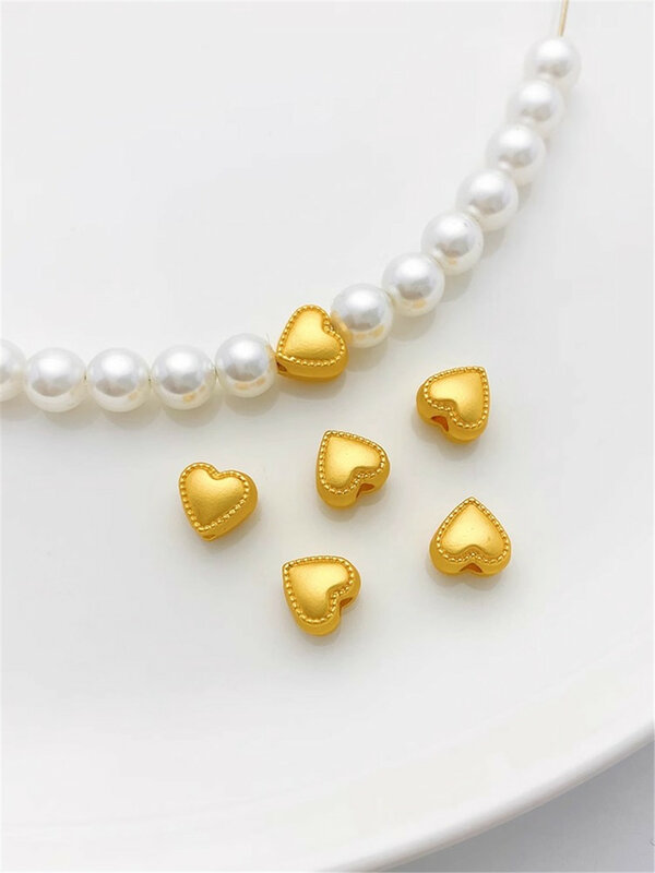 Antico fiore d'oro bordo pesca cuore separazione perline amore perline allentate braccialetto fai da te fatto a mano gioielli materiali accessori