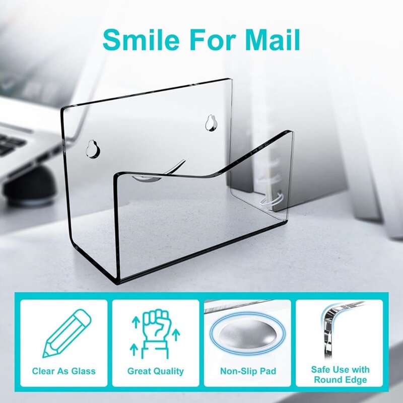 Countertop Mail Holder Acrylic Mail Sorter Transparent Acrylic For Desk Envelope Holder For Wall Office School