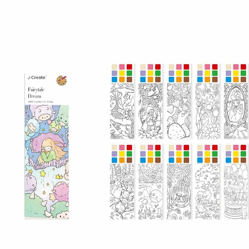 Blank Doodle Book Set para crianças, livros para colorir com tinta e pincel, Graffiti Picture Book, brinquedos para colorir, suprimentos de pintura de bolso