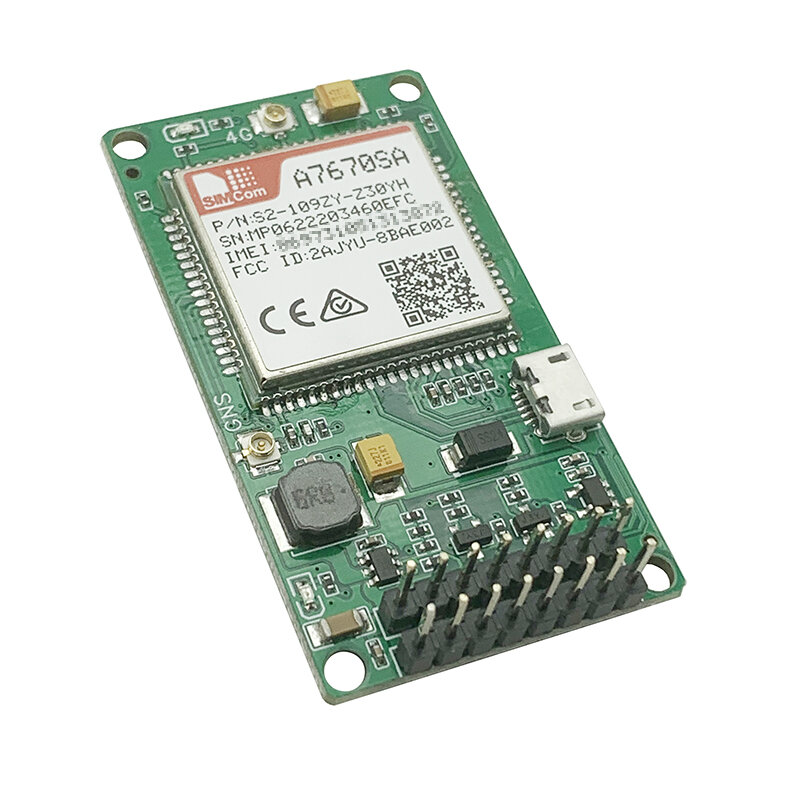 SIMCOM A7670SA LTE Cat1 Module Development Board With SIM Card Slot TTL UART LTE-FDD B1/B3/B5/B7/B8/B20 GSM 900/1800MHz