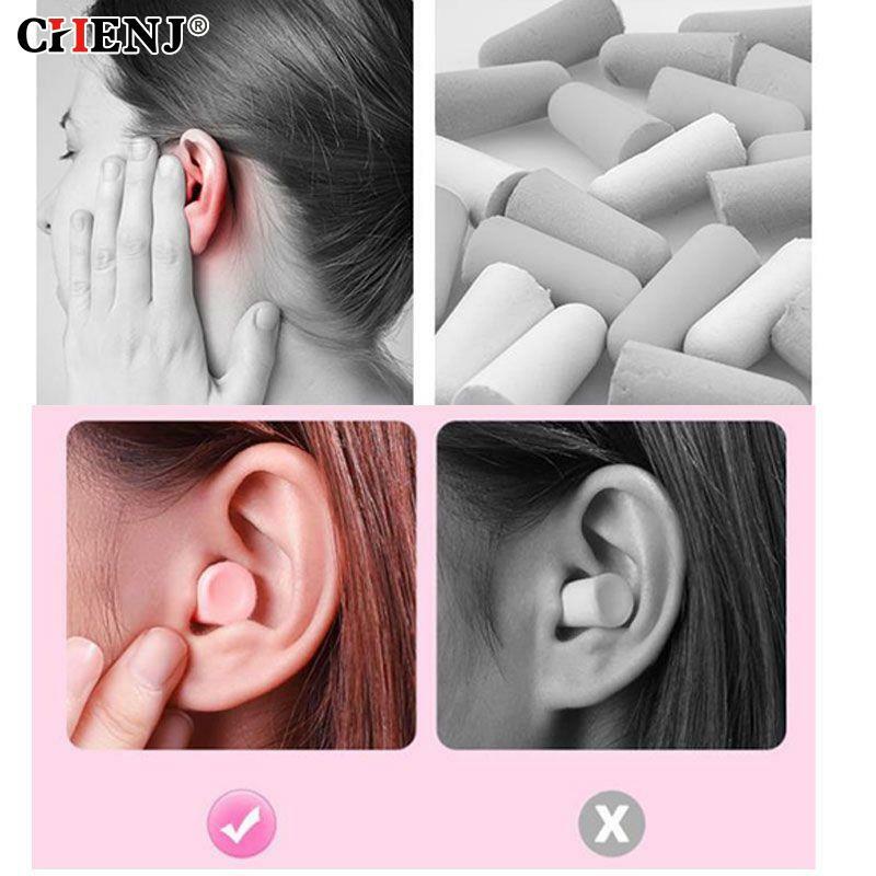 Penyumbat telinga busa tidur, 24/60/120 buah sumbat telinga Antinoise pelindung telinga pengurang Kebisingan tidur