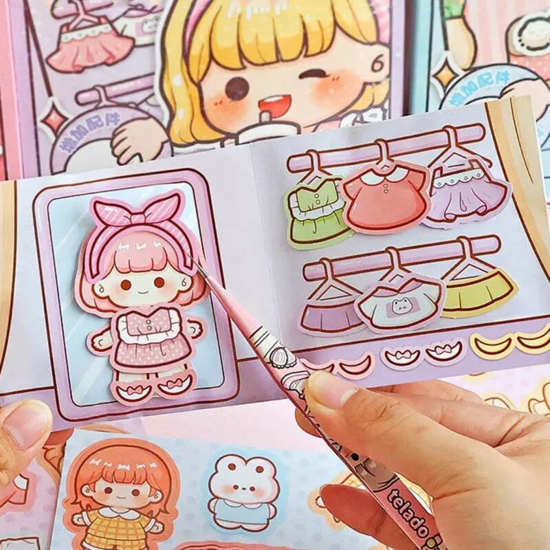 Kawaii Telado Bean Quiet Book Paper Anime Telado Busy Book Sticker Book Scrapbook 3D Sticker Book Children