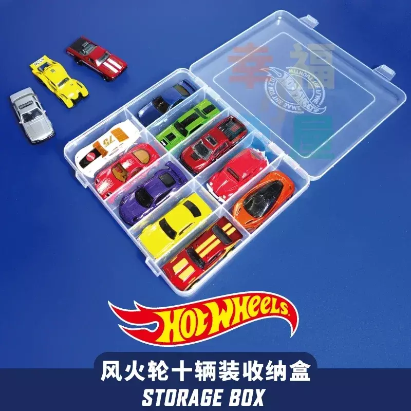 Caja de almacenamiento Original para coche de ruedas calientes, caja de almacenamiento para fundición a presión 1/64, a prueba de polvo, juguetes educativos para niños, regalo para niños