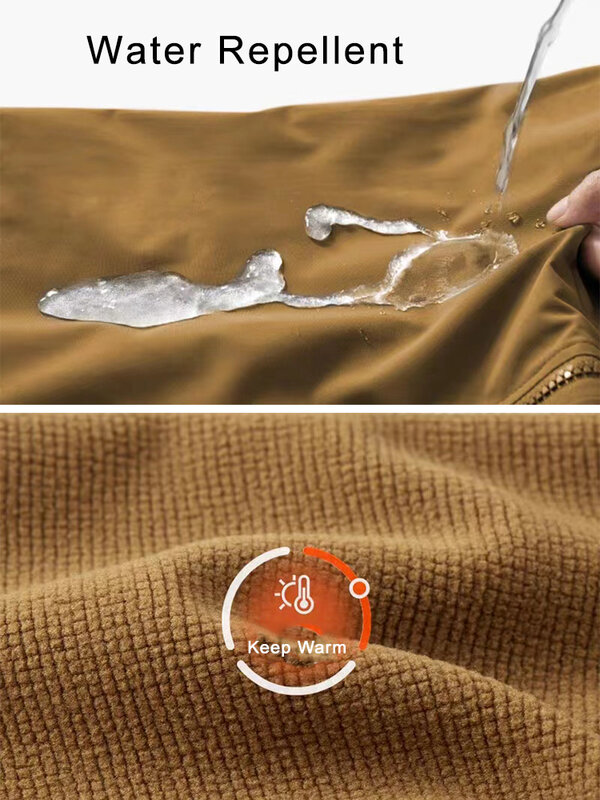 2023 Autumn Winter New Men's Jacket Outdoor Water Repellent Fleece Lined Warm Hooded Windbreaker Plus Size Casual Softshell Coat