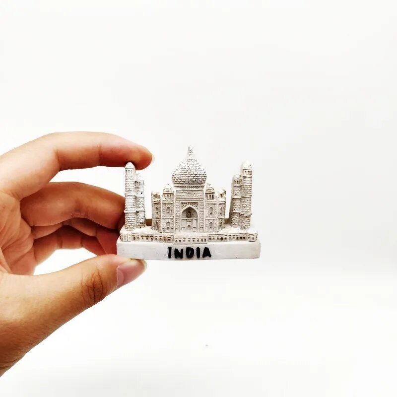 India Tourist Fridge Magnet Souvenir Taj Maha Varanasi Delhi Decorative Magnets for Refrigerator 3D Resin Handicraft Travel Gift