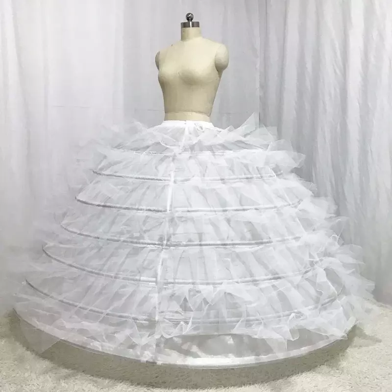 Designer de casamento petticoat seis camadas com tule duro para inchado vestido de casamento para vestido de casamento grande puffer vestido