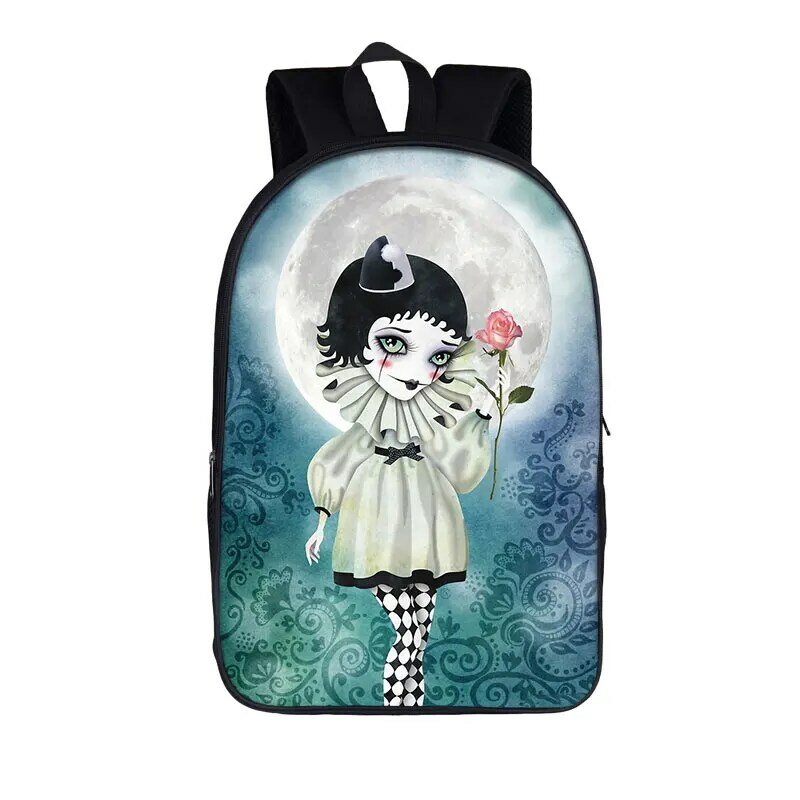 Cartoon Gothic Girl Backpack for Teenagers Girls Children School Bags Women Rucksack Student Canvas School Backpacks Kid Bookbag