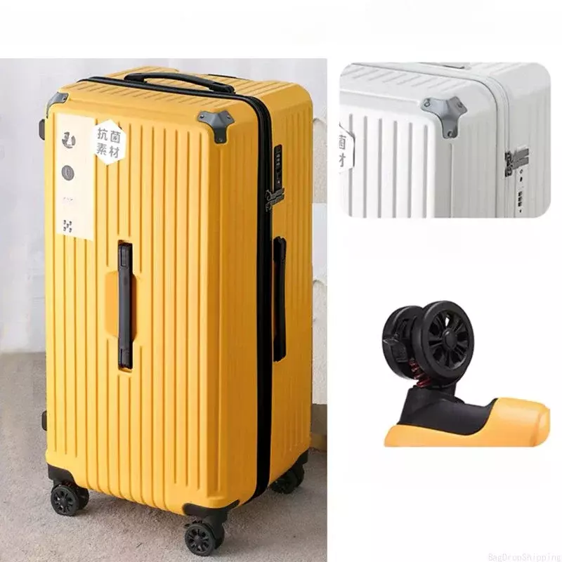 Large Capacity Pull Bar Box 20 24 26 28 Inch Universal Wheel Suitcase Rectangular Men and Women with Brake Code Zip Travel Case