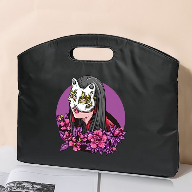 Nova moda maleta caso do portátil manga saco de conferência negócios máscara de impressão saco de escritório organizador arquivo bolsa organizador embraiagens