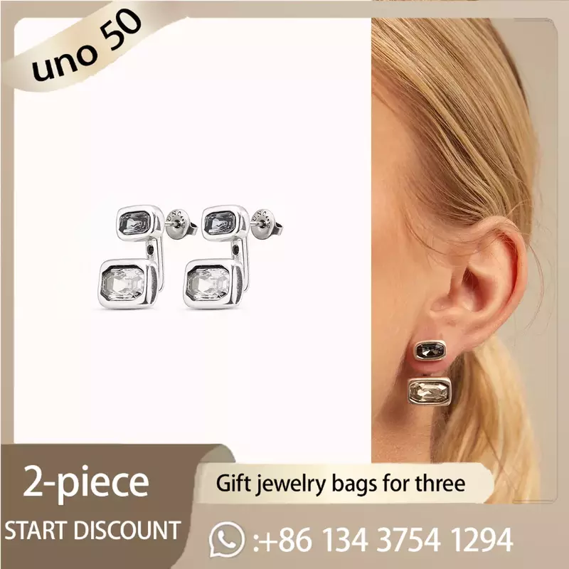 Boucles d'oreilles à tige en argent 2024 pour femme, bijoux classiques, cadeau Leon, mode Pop, UNO DE 50, 925