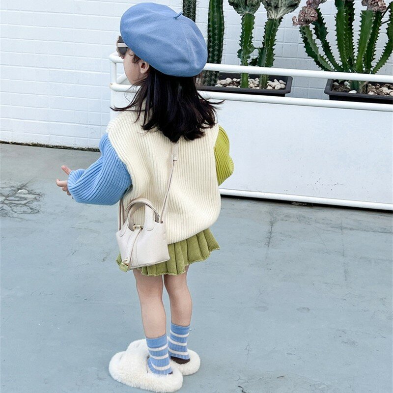 Urocza moda dziecięca dziewczyna klucz torba na przekąskę Mini torebka dziecięca jesień zima damska torba Crossbody torebka wiadro dziecięca torba kurierska