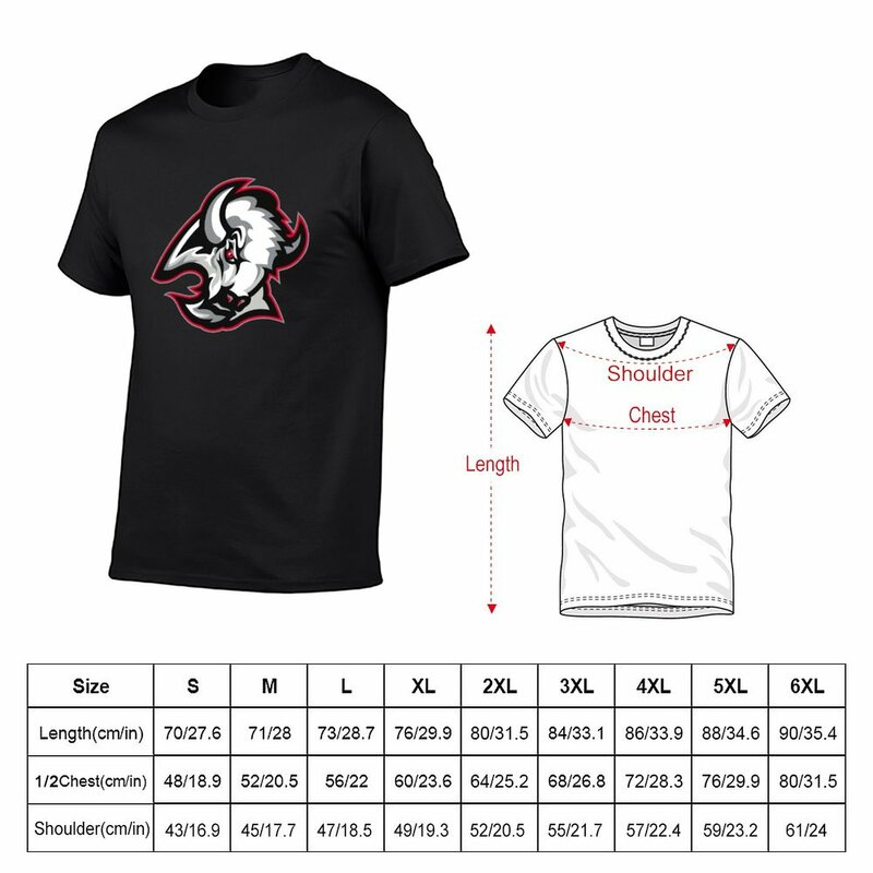 Camiseta de Anime Buffalo Goat Head masculina, Camiseta preta, Novo