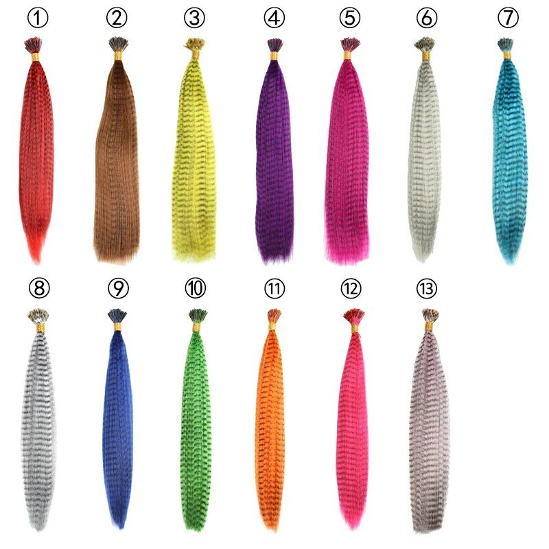 AZQUEEN-Plumas para extensión de cabello, accesorios de extensiones de cabello coloridas sintéticas, peluca Extra, postizo