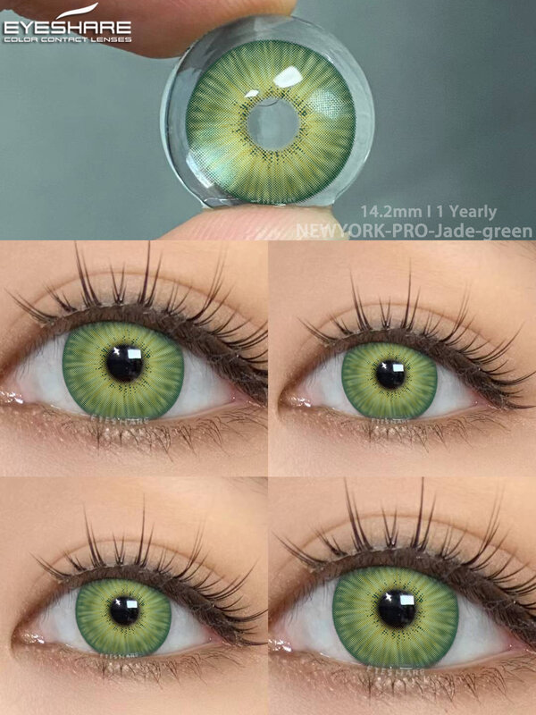 EYESHARE 2 buah/pasang lensa kontak warna baru modis lensa mata hijau lensa mata coklat alami lensa kontak abu-abu pengiriman cepat