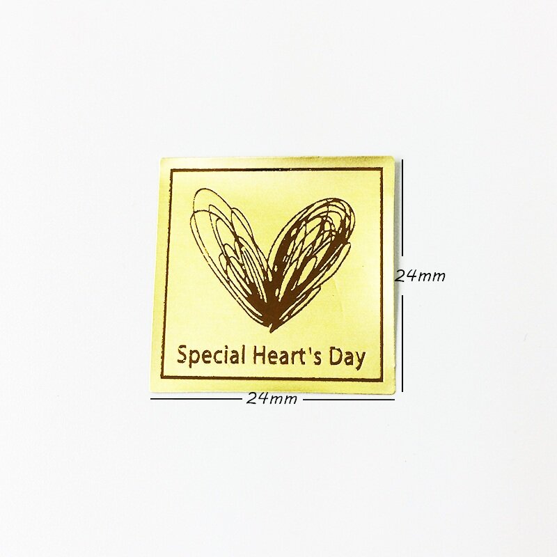300 Pcs/lot Golden special heart day Label Sticker For DIY Fingerprint love Hand Made Gift Present Cake Baking Sealing Sticker