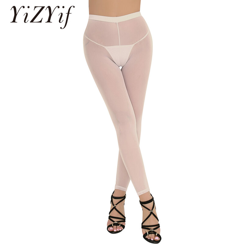 2023 Sexy Vrouwen Soft Slim Cut Ademend Lingerie See-Through Sheer Mesh Dunne Leggings Broek Broek Vrouwen Lingerie leggings