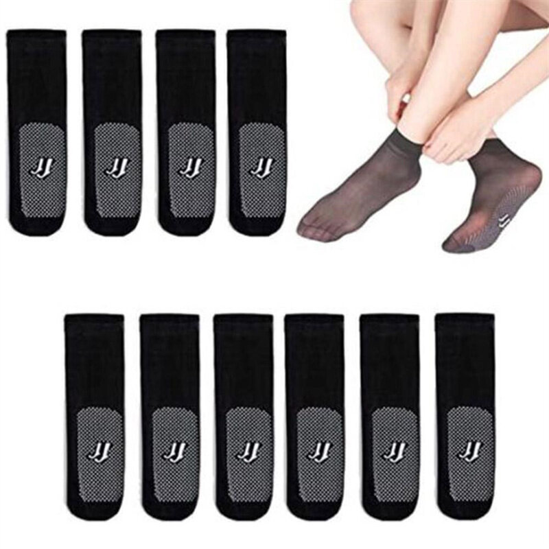 Ultra-thin Breathable Socks Women Non-slip Transparent Elastic Crystal Silk Socks Nylon Ladies Summer Short Ankle Socks
