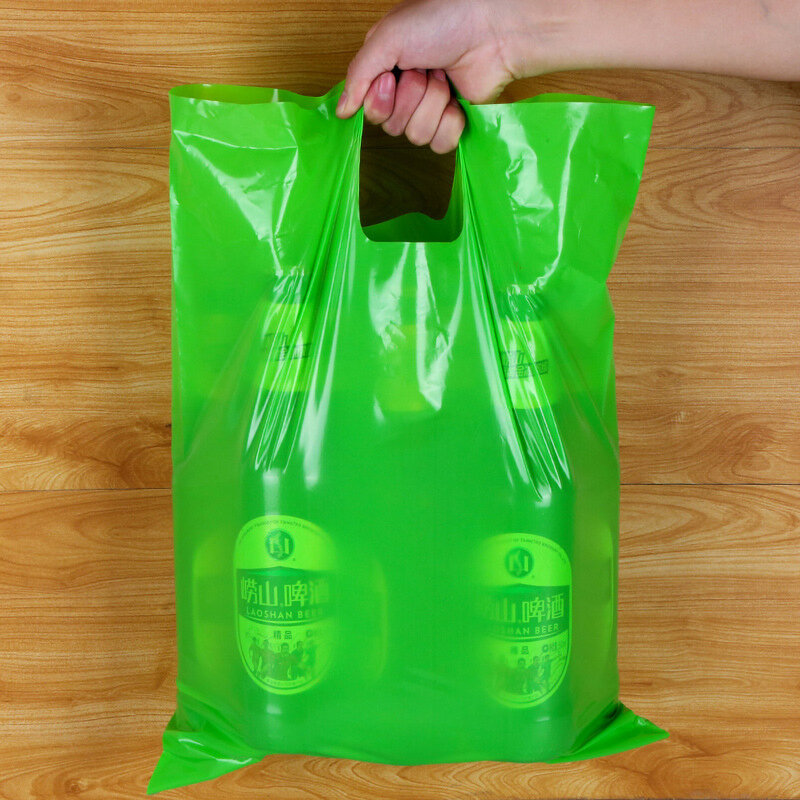 Plastic Flat Gift Packaging Bag, Custom Logo Shopping Bag, impressão livre, logotipo de uma cor em dupla face, 200Pcs