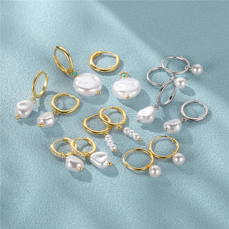 ROXI 925 Sterling Anting Mutiara Perak untuk Wanita Pernikahan Perhiasan Bagus Anting Tindik Simpai Bohemia Pendientes Plata Anting