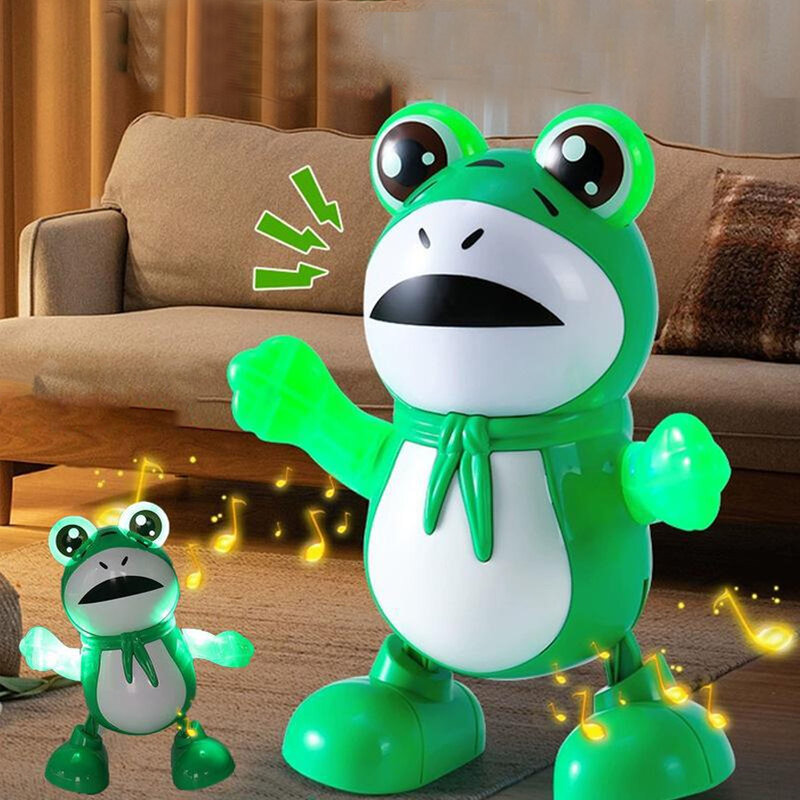 New Electric Dancing Sing Cartoon Frog Lighting Music Animal Plastic Doll Education Toys For Children Kids Boys Girls Gift