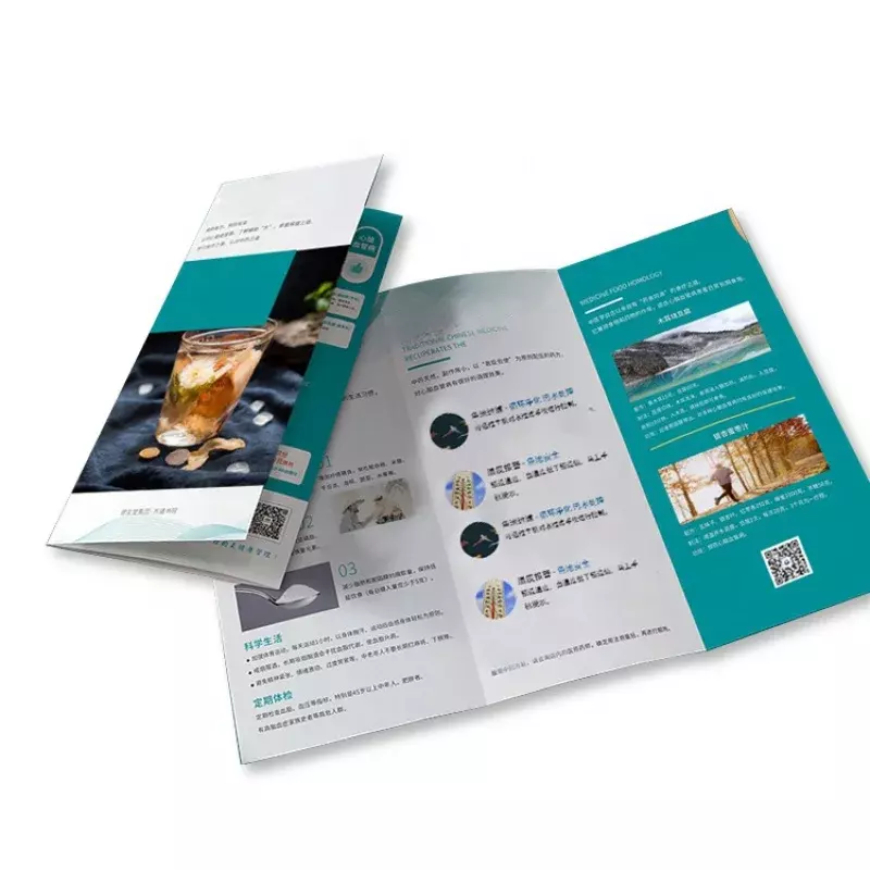 Folheto dobrado para publicidade User Manual Booklet Manufacturing, cor impressa, preço barato, produto personalizado