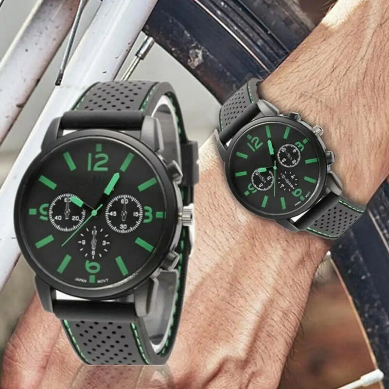 นาฬิกาควอตซ์แบบพกพาปรับชาย Breathable Hollow หลุมกีฬานาฬิกาสำหรับชายแฟชั่นร้อนขายรถ Rim นาฬิกาข้อมือ