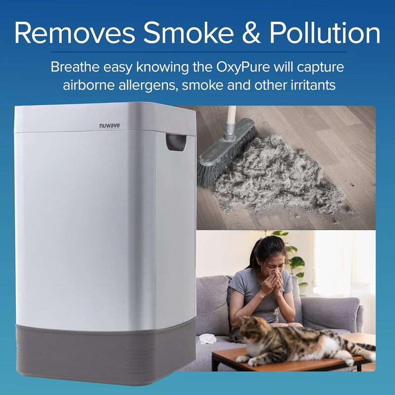 Nuwave Air Purifier for Extra Large Room 2934 Sq Ft, OxyPure Smart Air Purifier with 5 Stage Filtration, Extra EZ Covers for