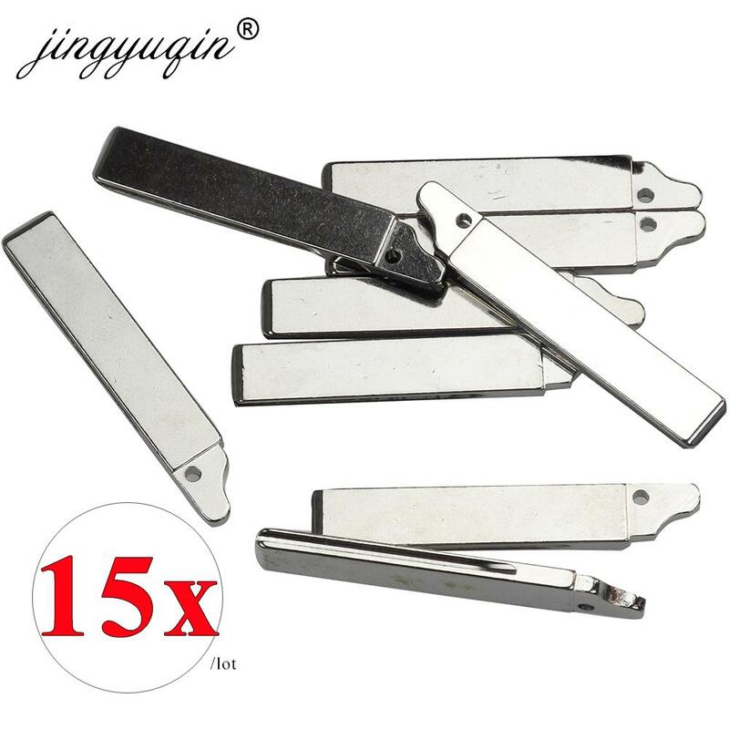 Jingyuqin 15 pçs no.73 chave do carro remoto lâmina para renault citroen peugeot flip dobrável chave em branco com substituição do sulco